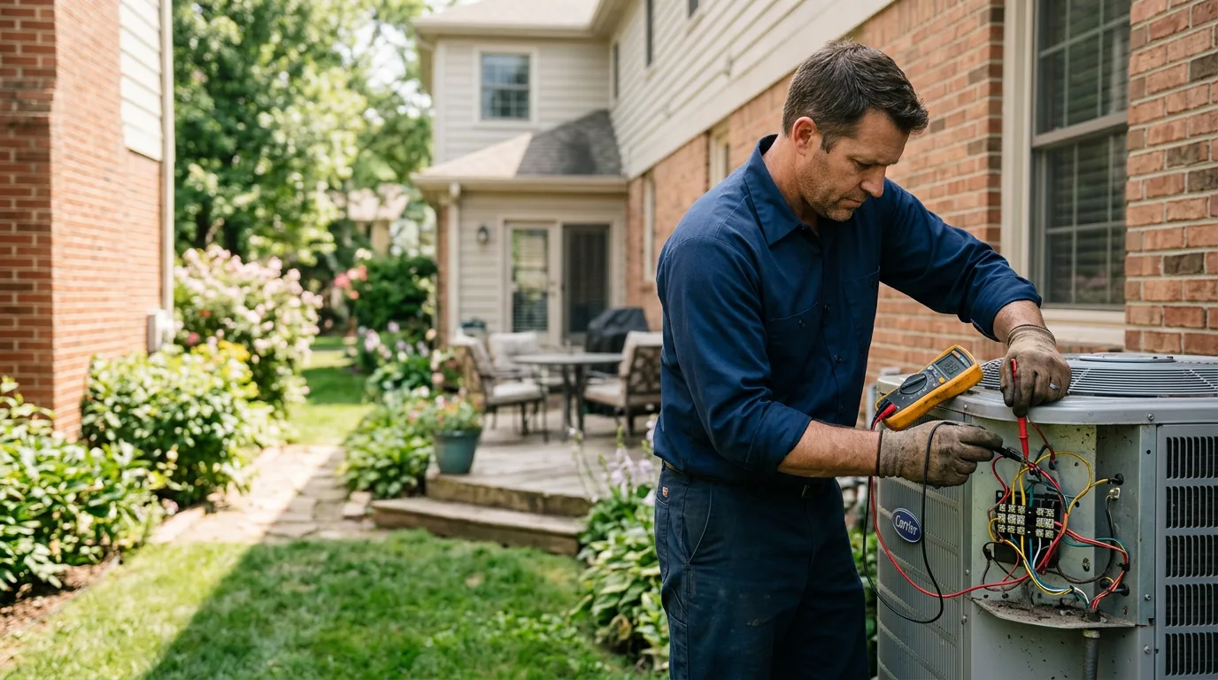 HVAC technician working near San Isidro, TX